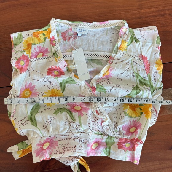 Calypso St. linen blend Ruffled top - Picture 5 of 6